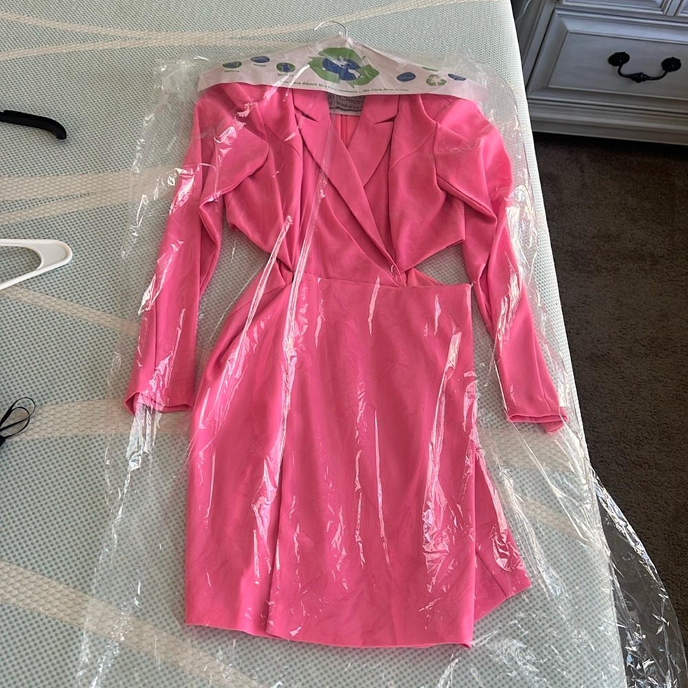 Pink mink blazer dress